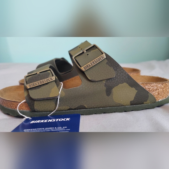 Birkenstock Arizona Green and Sand Camouflage Sandals Women Size 6 Or EU 37 NWT - Picture 2 of 10